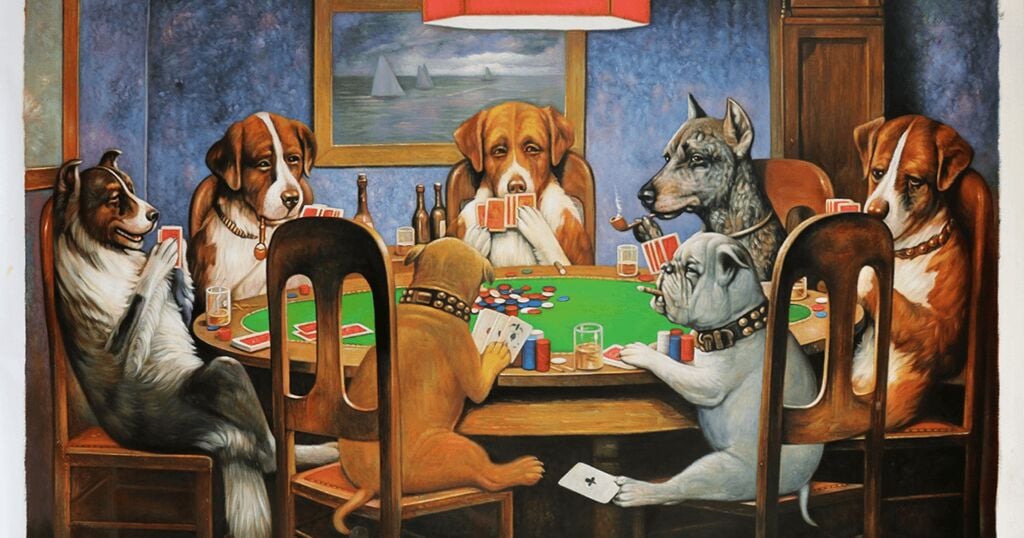 Kutyák pókereznek Coolidge híres festményén 